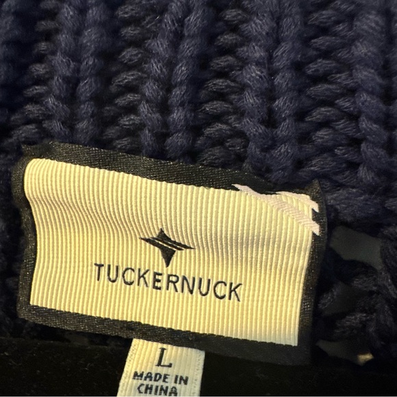 Tuckernuck Navy Blue Crochet Knit Jules Sweater | L - Picture 6 of 8